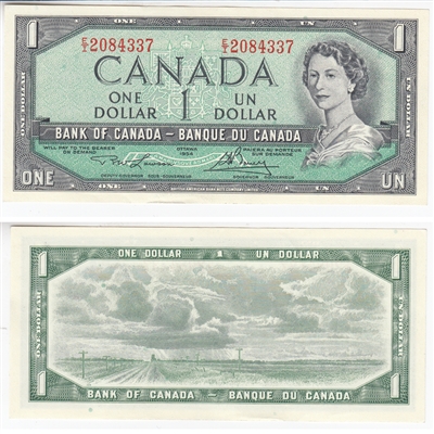 BC-37d 1954 Canada $1 Lawson-Bouey, E/I, AU-UNC