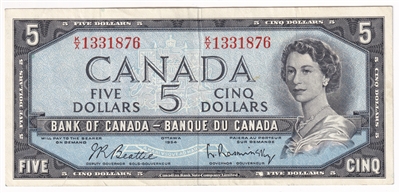 BC-39b 1954 Canada $5 Beattie-Rasminsky, K/X, VF