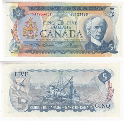 BC-48b 1972 Canada $5 Lawson-Bouey, SJ, AU-UNC
