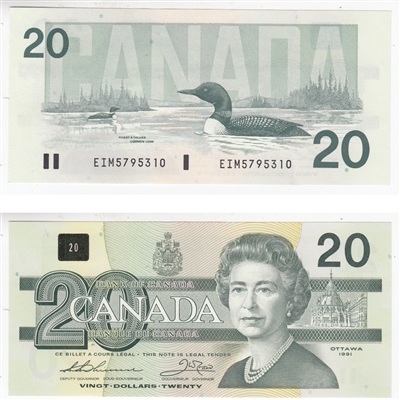 BC-58a-i 1991 Canada $20 Thiessen-Crow, EIM, UNC