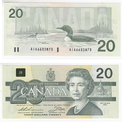 BC-58a-ii 1991 Canada $20 Thiessen-Crow, AIA, AU-UNC