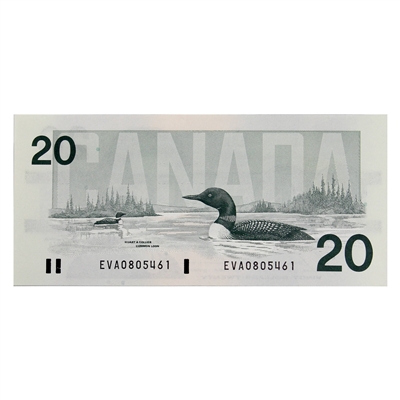 BC-58b-ii 1991 Canada $20 Bonin-Thiessen, EVA No BPN, AU-UNC