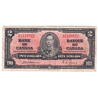 BC-22a 1937 Canada $2 Osborne-Towers, A/B, F