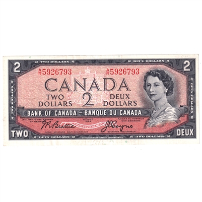 BC-38a 1954 Canada $2 Beattie-Coyne, A/R, EF