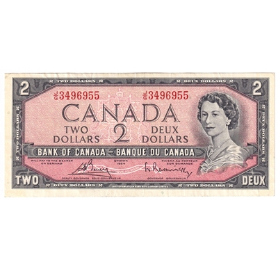BC-38c 1954 Canada $2 Bouey-Rasminsky, J/G, EF