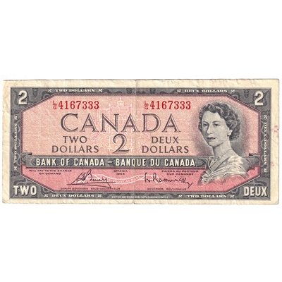 BC-38c 1954 Canada $2 Bouey-Rasminsky, L/G, F