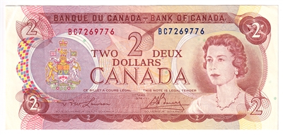 BC-47a 1974 Canada $2 Lawson-Bouey, BC, Original Tint, EF