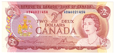 BC-47a-i 1974 Canada $2 Lawson-Bouey, ABW, AU-UNC