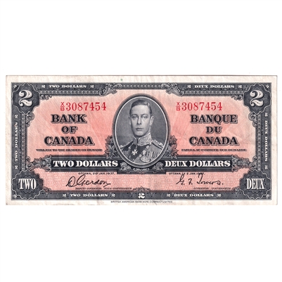 BC-22b 1937 Canada $2 Gordon-Towers, X/B, EF