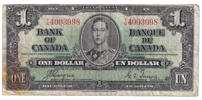 BC-21d 1937 Canada $1 Coyne-Towers, T/N, CIRC