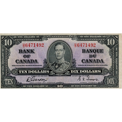 BC-24b 1937 Canada $10 Gordon-Towers, H/D, F