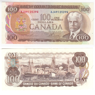 BC-52a-i 1975 Canada $100 Lawson-Bouey, AJA, AU-UNC