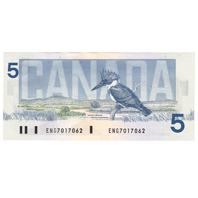 BC-56a 1986 Canada $5 Crow-Bouey, ENG, AU-UNC