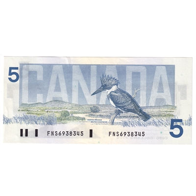BC-56b 1986 Canada $5 Thiessen-Crow, FNS, AU-UNC