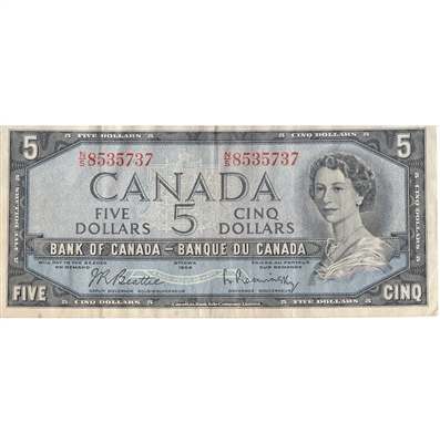 BC-39b 1954 Canada $5 Beattie-Rasminsky, N/S, VF
