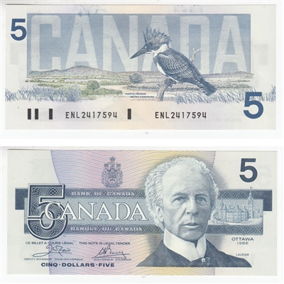 BC-56a 1986 Canada $5 Crow-Bouey, ENL, CUNC
