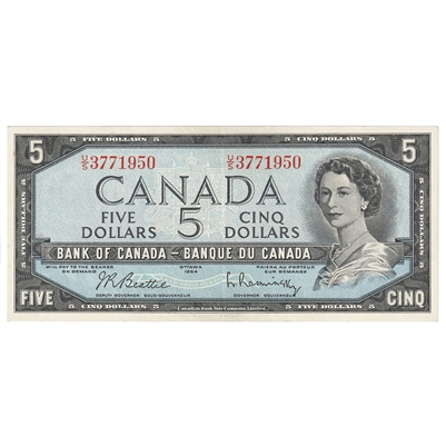 BC-39b 1954 Canada $5 Beattie-Rasminsky, U/S, EF-AU