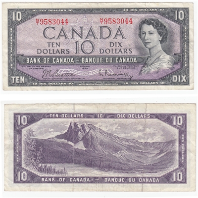 BC-40b 1954 Canada $10 Beattie-Rasminsky, N/T, VF