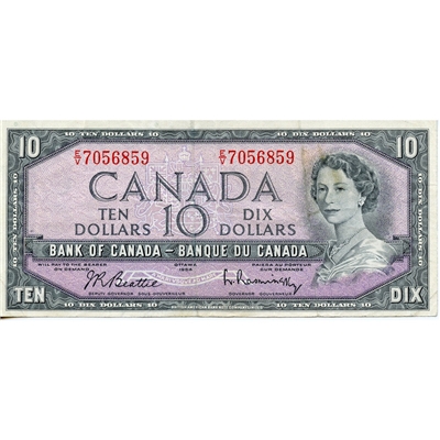 BC-40b 1954 Canada $10 Beattie-Rasminsky, E/V, F-VF