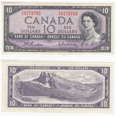 BC-40b 1954 Canada $10 Beattie-Rasminsky, T/V, VF-EF