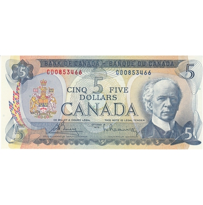 BC-48a 1972 Canada $5 Bouey-Rasminsky, CD, CUNC