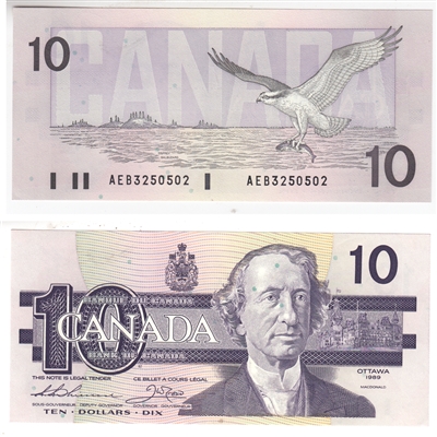 BC-57a 1989 Canada $10 Thiessen-Crow, AEB, UNC