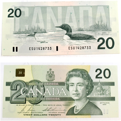 BC-58b 1991 Canada $20 Bonin-Thiessen, ESU, UNC