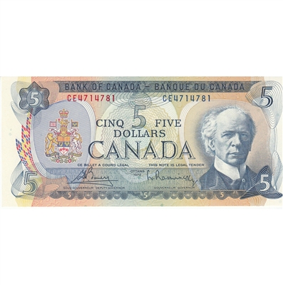 BC-48a 1972 Canada $5 Bouey-Rasminsky, CE, CUNC