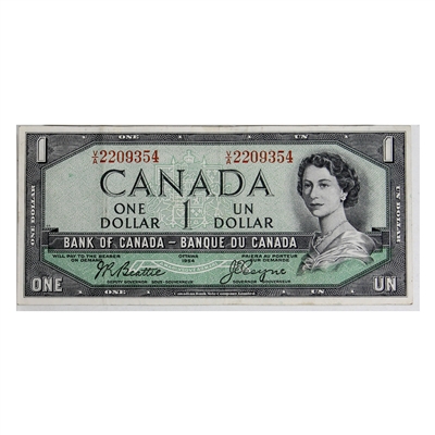 BC-37a 1954 Canada $1 Beattie-Coyne, V/A, VF-EF