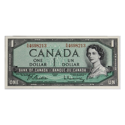 BC-37b 1954 Canada $1 Beattie-Rasminsky, R/N, UNC