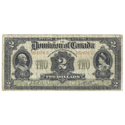 DC-22a-i 1914 Dominion $2 Various-Boville, No Seal, Curved, F