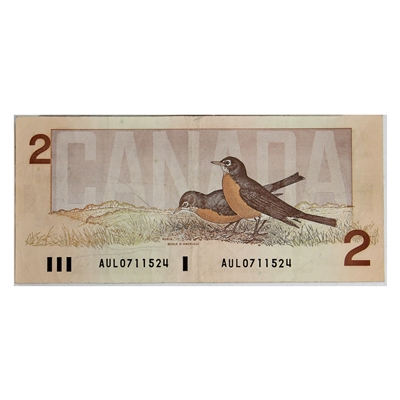 BC-55a 1986 Canada $2 Crow-Bouey, AUL, VF