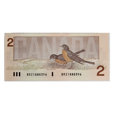 BC-55b 1986 Canada $2 Thiessen-Crow, BRZ, CUNC