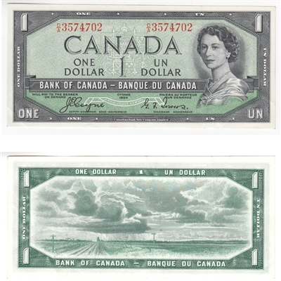 BC-29a 1954 Canada $1 Coyne-Towers, Devil's Face, D/A, VF-EF