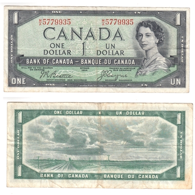 BC-29b 1954 Canada $1 Beattie-Coyne, Devil's Face, M/A, VF