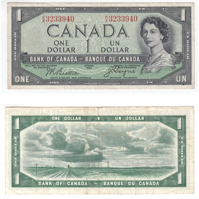 BC-29b 1954 Canada $1 Beattie-Coyne, Devil's Face, P/A, VF