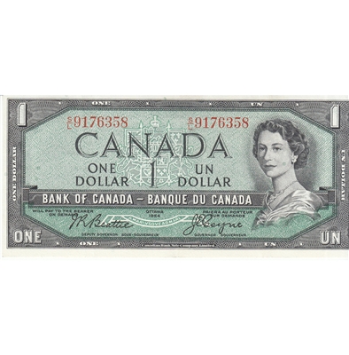 BC-37a 1954 Canada $1 Beattie-Coyne, S/L, VF-EF