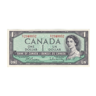 BC-37b 1954 Canada $1 Beattie-Rasminsky, E/Y, AU-UNC