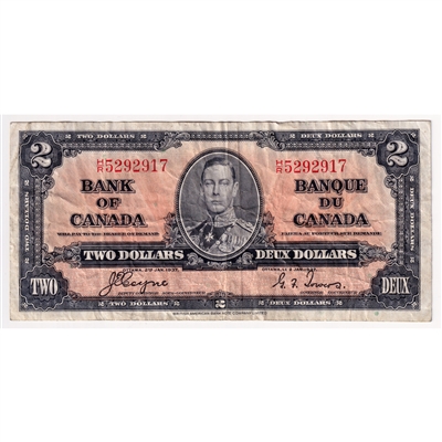 BC-22c 1937 Canada $2 Coyne-Towers, H/R, VF