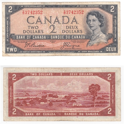 BC-30b 1954 Canada $2 Beattie-Coyne, Devil's Face, I/B, F-VF