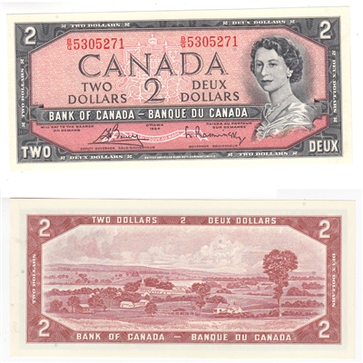 BC-38c 1954 Canada $2 Bouey-Rasminsky, B/G, CUNC