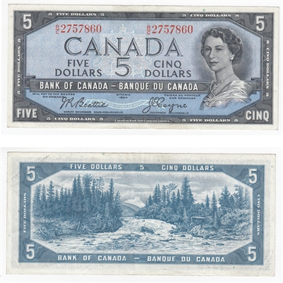 BC-39a-i 1954 Canada $5 Beattie-Coyne, R/C, EF-AU