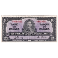 BC-24b 1937 Canada $10 Gordon-Towers, E/D, VF-EF