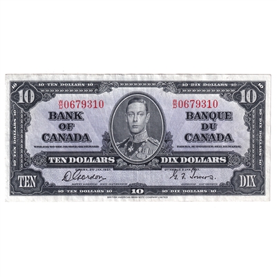 BC-24b 1937 Canada $10 Gordon-Towers, W/D, EF