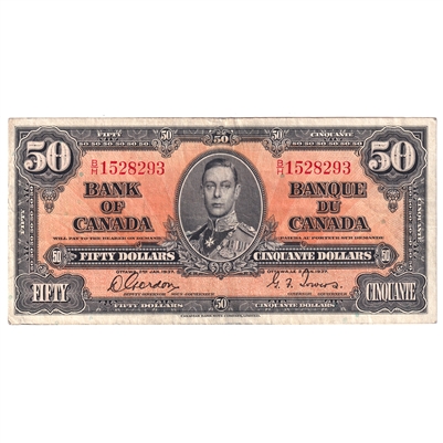 BC-26b 1937 Canada $50 Gordon-Towers, B/H, EF