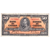 BC-26c 1937 Canada $50 Coyne-Towers, B/H, EF