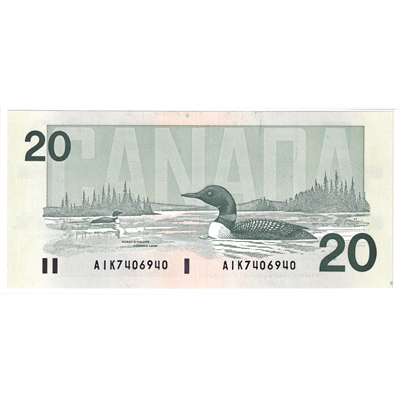 BC-58a-ii 1991 Canada $20 Thiessen-Crow, AIK, AU-UNC