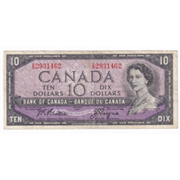 BC-40a 1954 Canada $10 Beattie-Coyne, X/D, F-VF