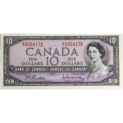 BC-40b 1954 Canada $10 Beattie-Rasminsky, R/V, UNC
