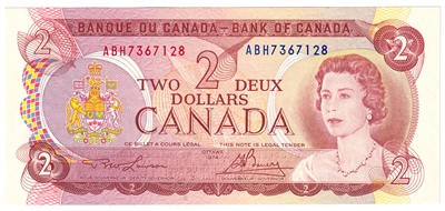 BC-47a-i 1974 Canada $2 Lawson-Bouey, ABH, AU-UNC